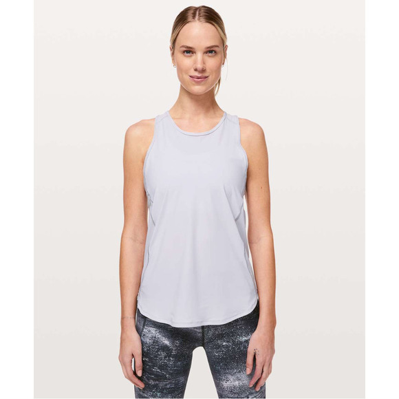Lululemon High Neck Mesh Run Tank Grey 6 NWOT - Picture 4 of 12